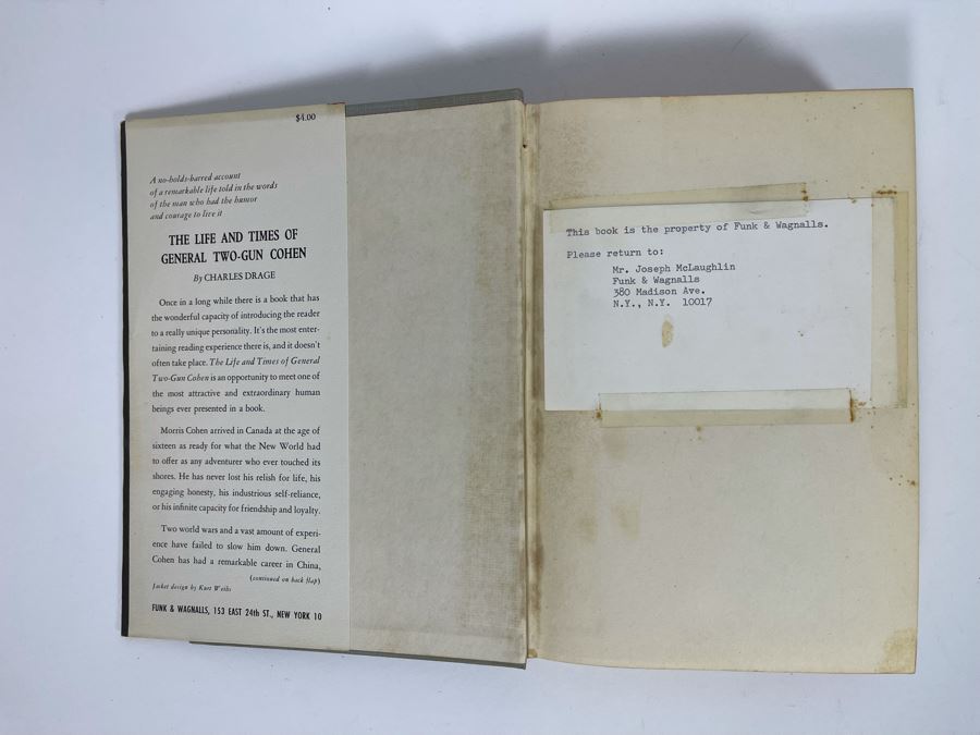 First Edition 1954 Book The Life And Times Of General Two-Gun Cohen By Charles Drage [Photo 5]