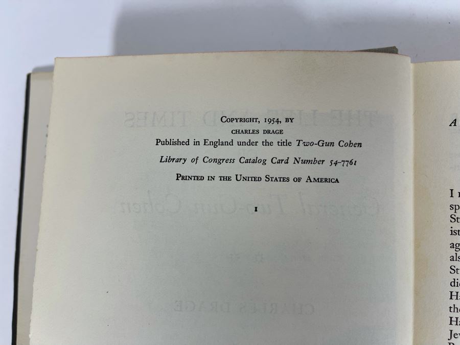 First Edition 1954 Book The Life And Times Of General Two-Gun Cohen By Charles Drage [Photo 9]