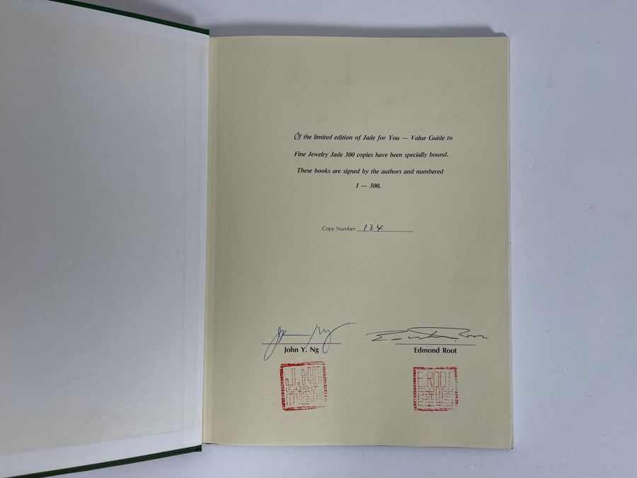 Signed Limited Edition Specially Bound Book Jade For You Value Guide To Fine Jewelry Jade Signed By John Y. Ng And Edmond Root [Photo 3]
