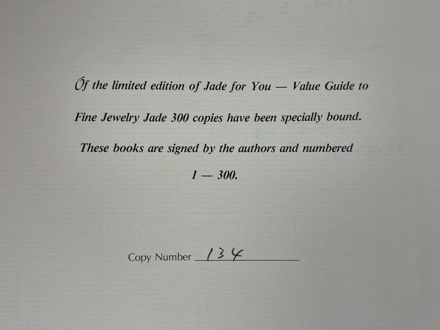 Signed Limited Edition Specially Bound Book Jade For You Value Guide To Fine Jewelry Jade Signed By John Y. Ng And Edmond Root [Photo 5]