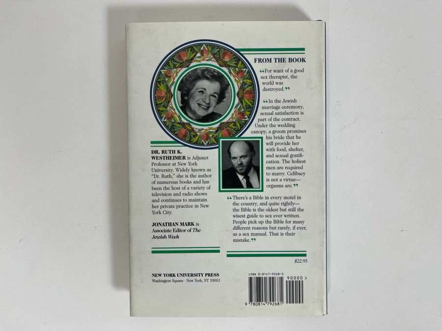 Signed Dr. Ruth K. Westheimer Book Heavenly Sex: Sexuality In The Jewish Tradition [Photo 3]