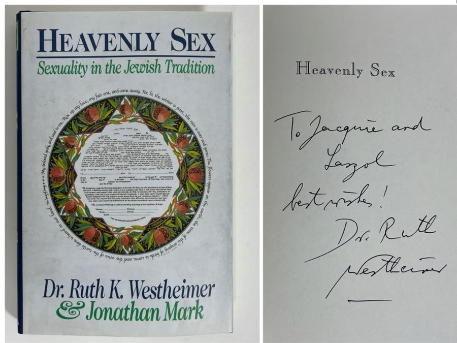 Signed Dr. Ruth K. Westheimer Book Heavenly Sex: Sexuality In The Jewish Tradition [Photo 1]
