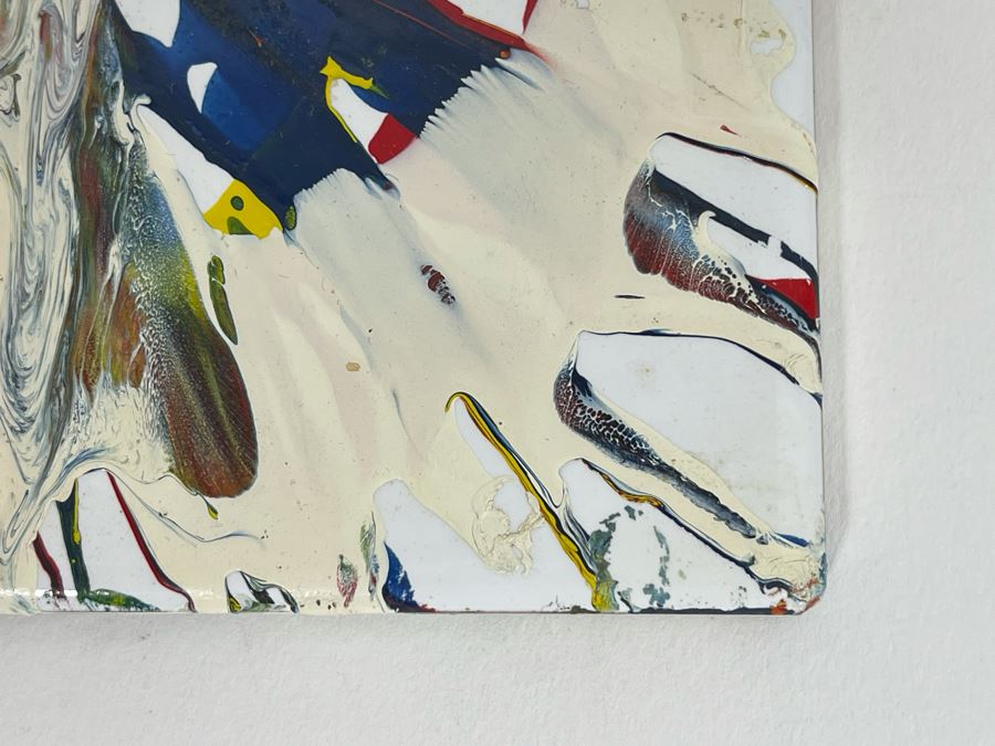 Original Abstract Painting On Tile Artist Unknown 6 X 6 [Photo 6]