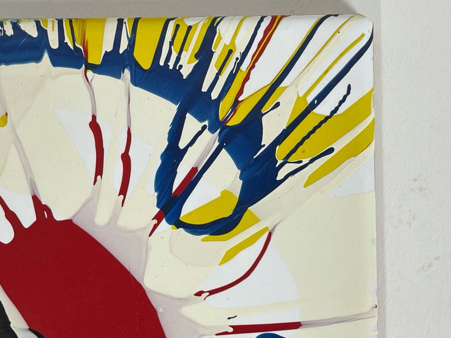 Original Abstract Painting On Tile Artist Unknown 6 X 6 [Photo 7]