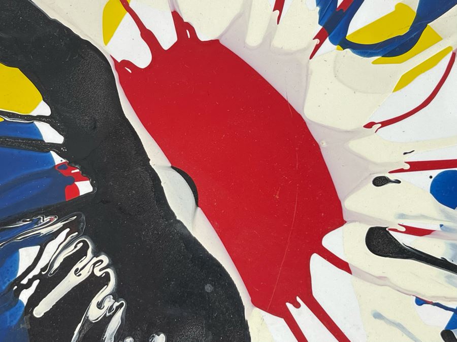 Original Abstract Painting On Tile Artist Unknown 6 X 6 [Photo 4]