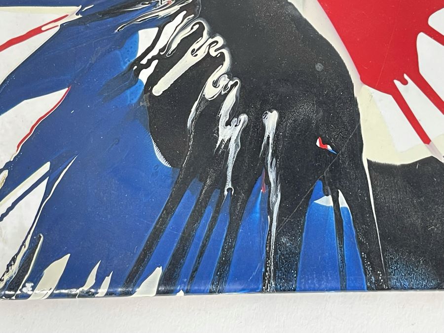 Original Abstract Painting On Tile Artist Unknown 6 X 6 [Photo 5]