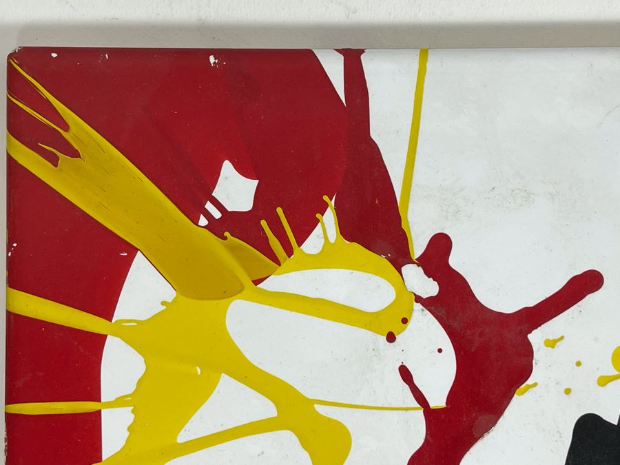 Original Abstract Painting On Tile Artist Unknown 6 X 6 [Photo 4]