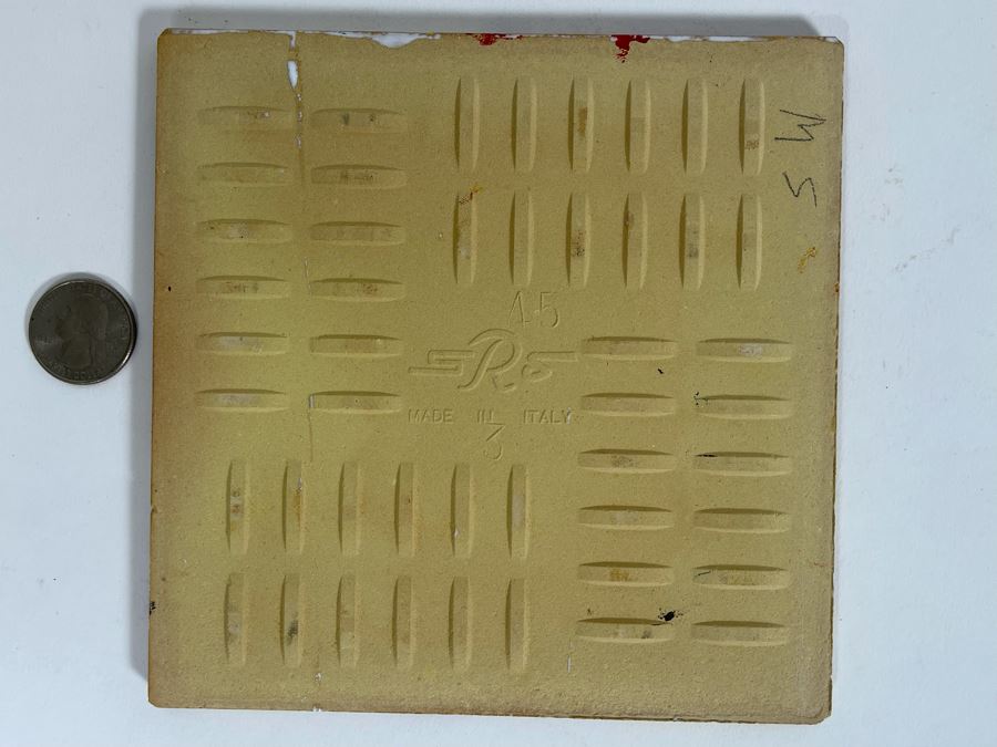 Original Abstract Painting On Tile Artist Unknown 6 X 6 [Photo 8]