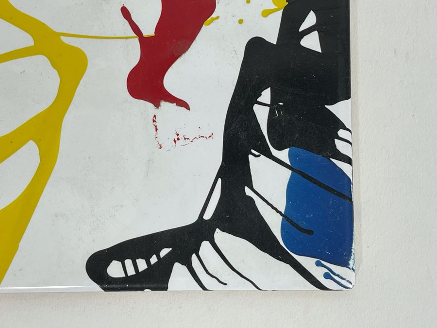 Original Abstract Painting On Tile Artist Unknown 6 X 6 [Photo 6]