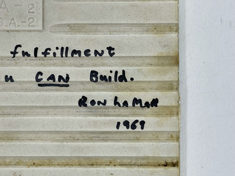 Original Abstract Painting On Tile 'Truth Is A Stone, Attitude It's Hue... Practice Is The Mortar...' Signed Ron LaMar 1969 6 X 6 [Photo 11]