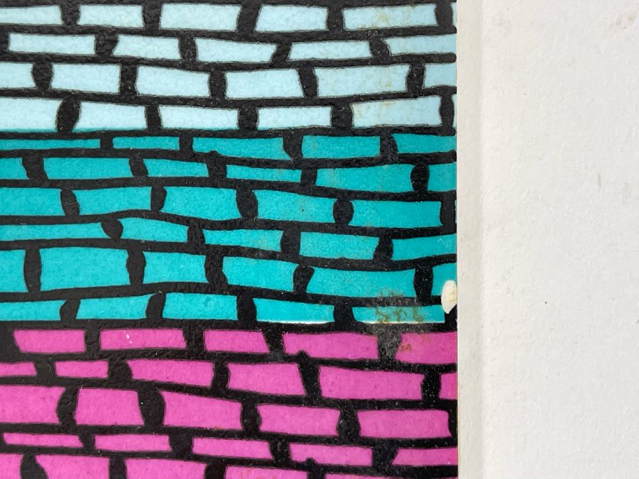 Original Abstract Painting On Tile 'Truth Is A Stone, Attitude It's Hue... Practice Is The Mortar...' Signed Ron LaMar 1969 6 X 6 [Photo 5]