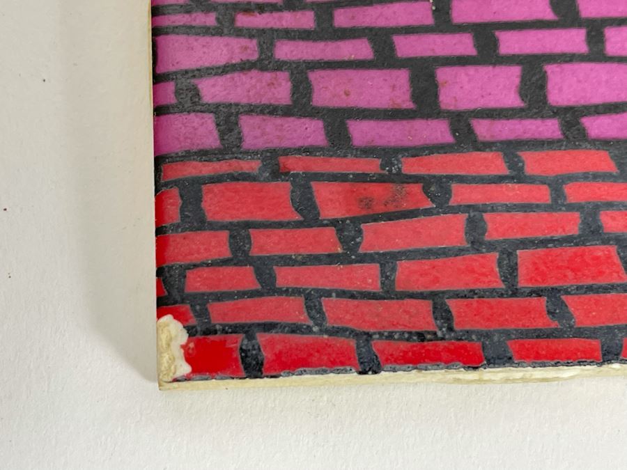 Original Abstract Painting On Tile 'Truth Is A Stone, Attitude It's Hue... Practice Is The Mortar...' Signed Ron LaMar 1969 6 X 6 [Photo 3]