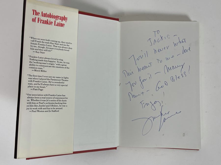 Signed Book 'That Lucky Old Son' The Autobiography Of Frankie Laine Signed By Frankie Laine [Photo 3]