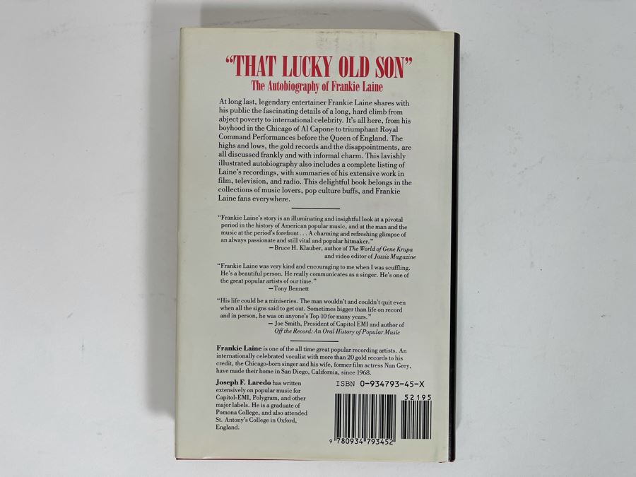 Signed Book 'That Lucky Old Son' The Autobiography Of Frankie Laine Signed By Frankie Laine [Photo 8]