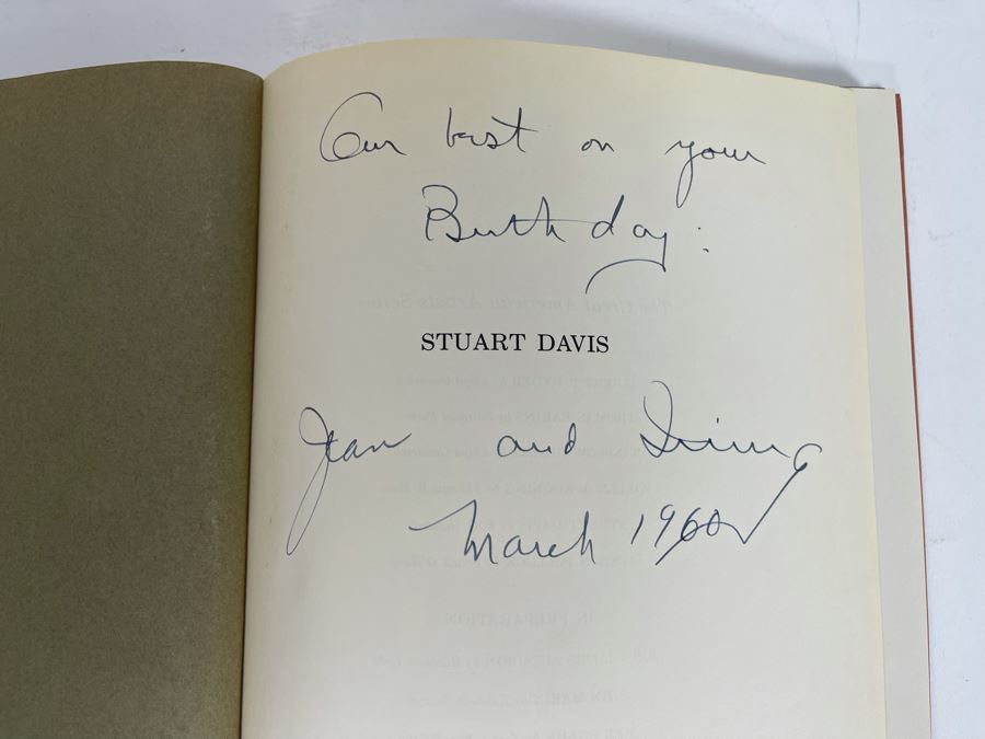 First Edition 1959 Book Stuart Davis By E.C. Goossen George Braziller Personalized And Signed By Irving Stone [Photo 5]