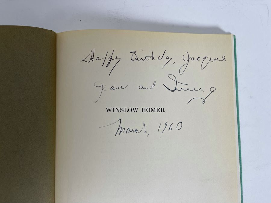 First Edition 1959 Book Winslow Homer By Lloyd Goodrich George Braziller Personalized And Signed By Irving Stone [Photo 5]