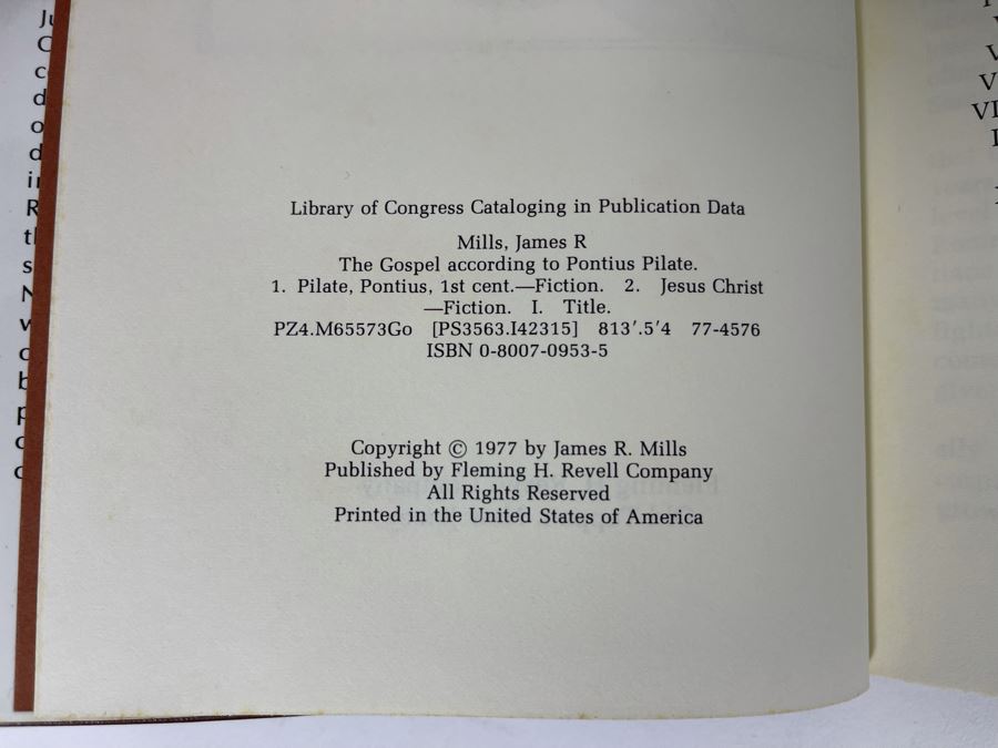 Signed Book The Gospel According To Pontius Pilate Signed By James R. Mills [Photo 6]