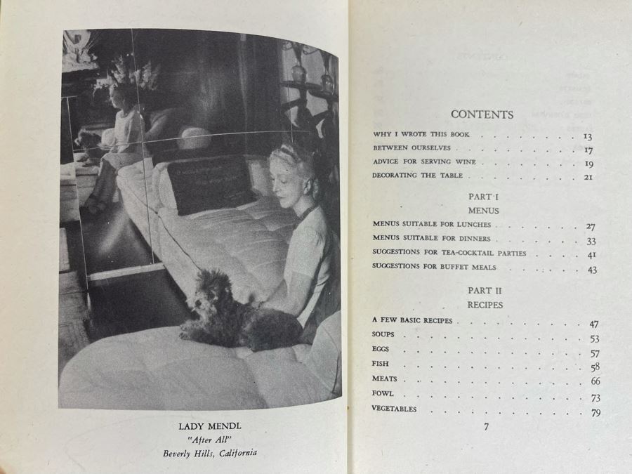 Signed Book Elsie De Wolfe's Recipes For Successful Dining Signed By Elsie De Wolfe 1948 [Photo 8]