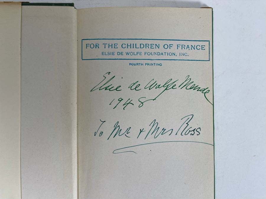 Signed Book Elsie De Wolfe's Recipes For Successful Dining Signed By Elsie De Wolfe 1948 [Photo 4]
