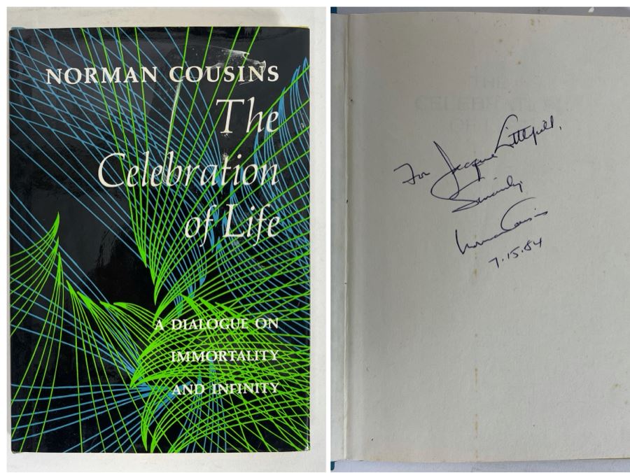 Signed First Edition 1974 Book The Celebration Of Life A Dialogue On Immortality And Infinity Signed By Norman Cousins [Photo 1]