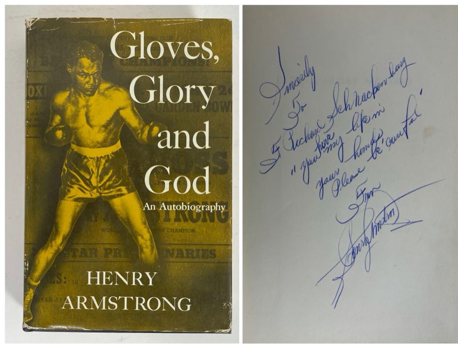 Signed First Edition 1956 Book Gloves, Glory And God An Autobiography Signed By Henry Armstrong [Photo 1]