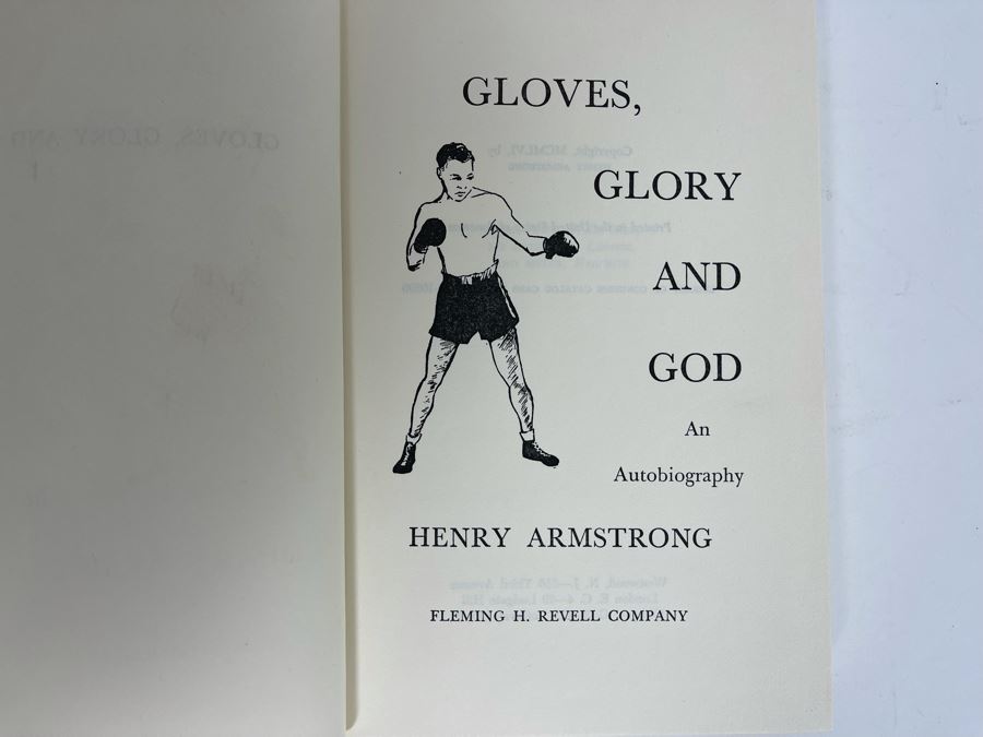 Signed First Edition 1956 Book Gloves, Glory And God An Autobiography Signed By Henry Armstrong [Photo 6]