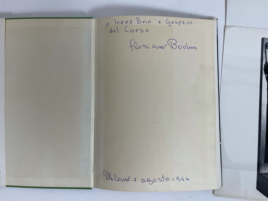 Signed Art Book Of Artist Floriano Bodini Sculptures Photography By Pepi Merisio Signed By Artist Floriano Bodini With Pair Of 8 X 10 B&W Photographs Of His Sculptures [Photo 7]
