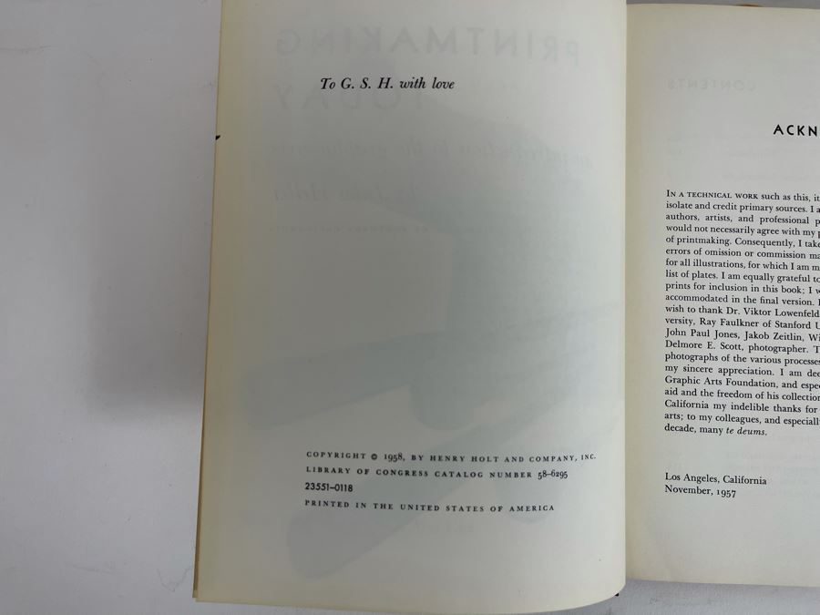 Signed First Edition 1958 Book Printmaking Today An Introduction To The Graphic Arts Signed By Jules Heller [Photo 7]
