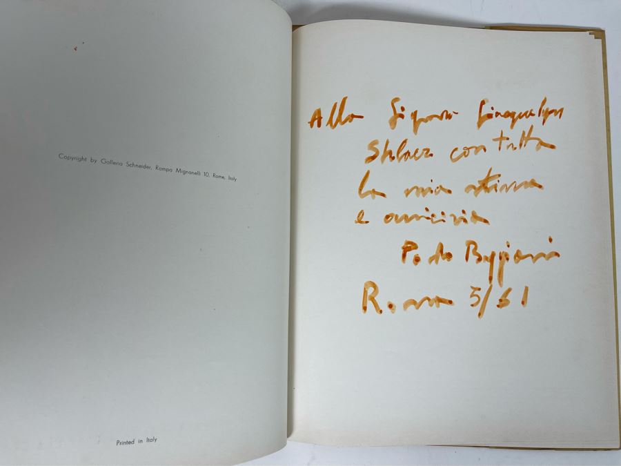Signed Limited Edition Book Buggiani By Giuseppe Marchiori Published by Schneider, Roma, 1960 Signed By Artist Paolo Buggiani And Robert Schneider Italy [Photo 5]