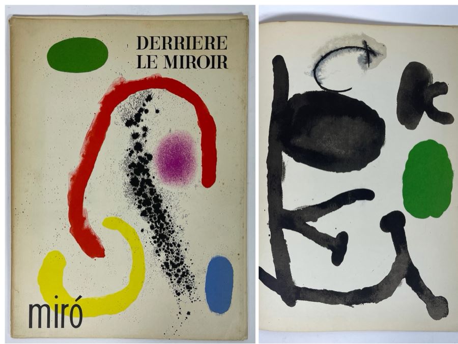 Joan Miro Derriere Le Miroir Softcover Book Original Edition Complete With 8 Color Lithographs Published By Maeght Editeur, Paris, 1961 Estimate $1,600