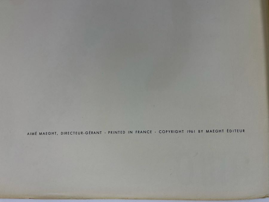 Joan Miro Derriere Le Miroir Softcover Book Original Edition Complete With 8 Color Lithographs Published By Maeght Editeur, Paris, 1961 Estimate $1,600 [Photo 6]