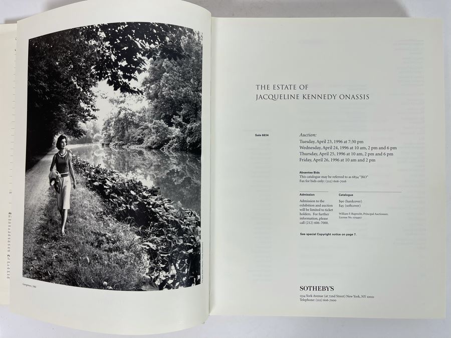 Sotheby's Hardcover Auction Catalog For The Estate Of Jacqueline Kennedy Onassis 1996 [Photo 4]