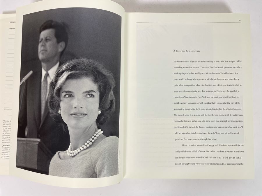 Sotheby's Hardcover Auction Catalog For The Estate Of Jacqueline Kennedy Onassis 1996 [Photo 5]