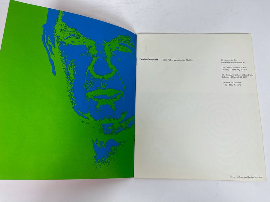 1970 Alexander Calder Exhibition Catalog Program For Calder Gouaches The Art Of Alexander Calder Long Beach Museum of Art [Photo 3]