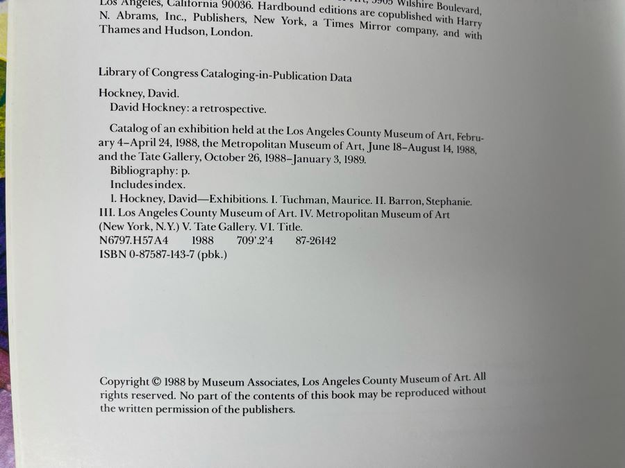 1988 First Edition David Hockney A Retrospective Catalog Of An Exhibition Held At The LA County Museum Of Art [Photo 6]