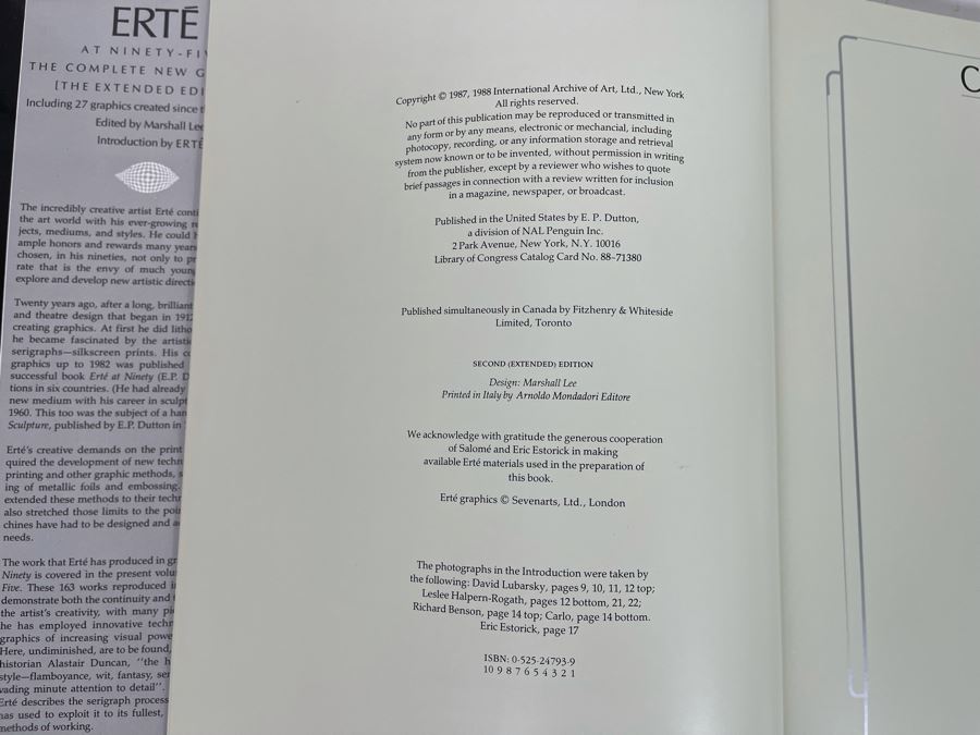 1988 Second Extended Edition Book - Erte At Ninety Five The Complete New Graphics The Extended Edition [Photo 9]