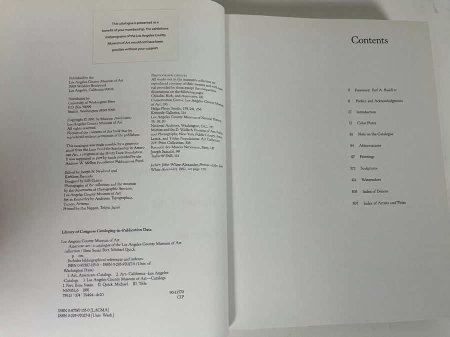 1991 American Art A Catalogue Of The Los Angeles County Museum Of Art Collection Book [Photo 5]