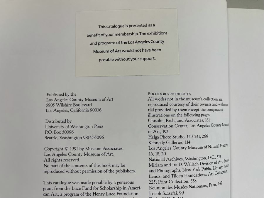 1991 American Art A Catalogue Of The Los Angeles County Museum Of Art Collection Book [Photo 6]