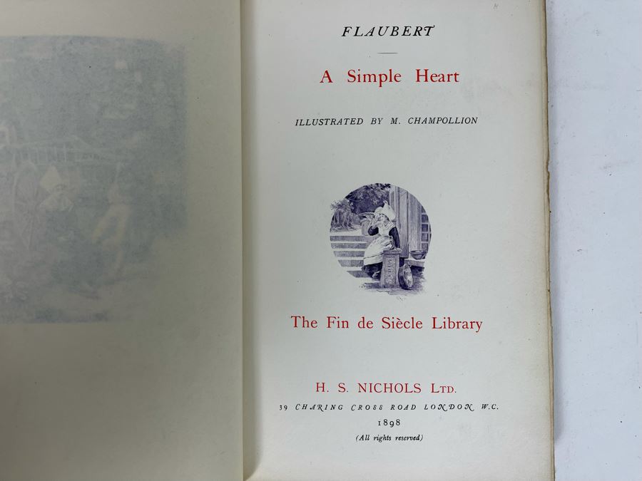 1898 Limited Edition Book The Fin De Siecle Library A Simple Heart By Gustave Flaubert [Photo 2]