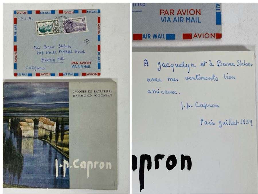 Signed Book With Signed Personalized Letter From Artist J. P. Capron (Jean Pierre Capron) [Photo 1]