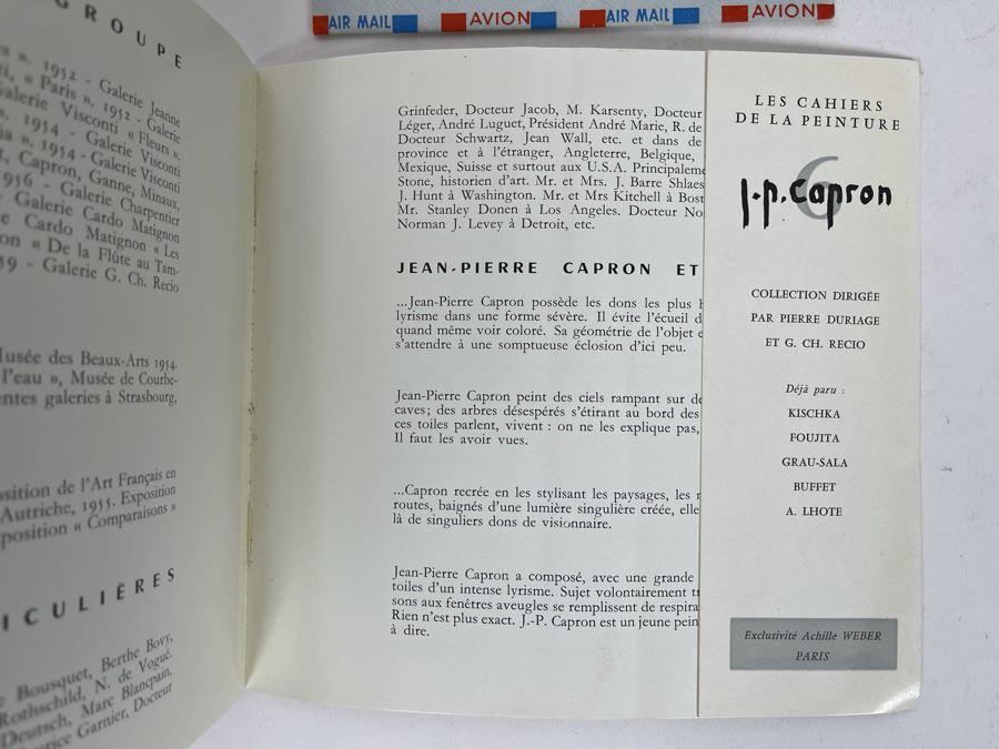 Signed Book With Signed Personalized Letter From Artist J. P. Capron (Jean Pierre Capron) [Photo 11]