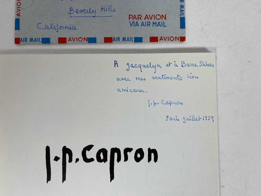 Signed Book With Signed Personalized Letter From Artist J. P. Capron (Jean Pierre Capron) [Photo 5]
