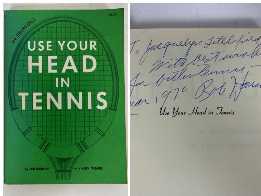 Signed 1950 Book Use Your Head In Tennis By Bob Harman Signed By Bob Harman [Photo 1]