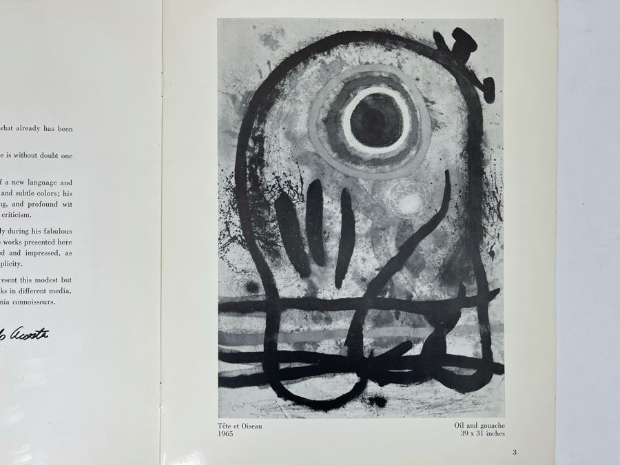 Original 1967 Joan Miro Gallery Exhibit Brochure From Edgardo Acosta Gallery, Ltd Bevery Hills CA [Photo 5]