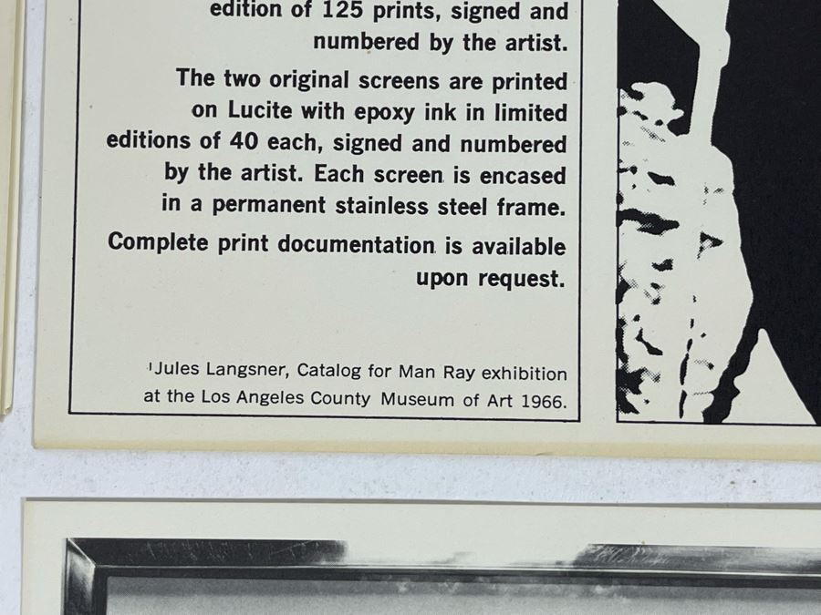 Original 1960s Product Catalog Brochure For Man Ray New Graphics Gemini G.E.L. LA Gallery With Artwork Samples [Photo 6]