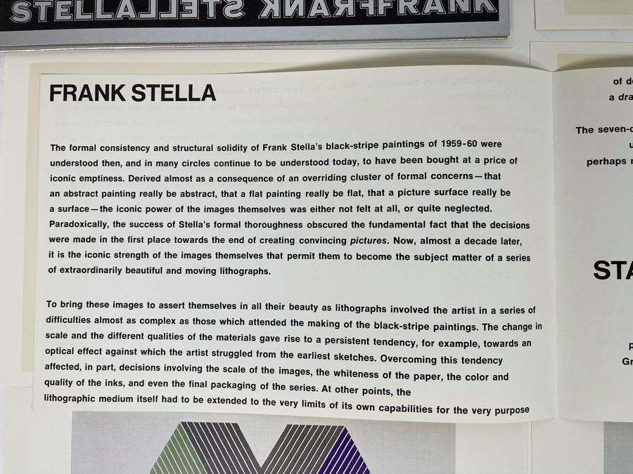 Original 1960s Product Catalog Brochure For Frank Stella Star Of Persia I & II Black Series I Gemini G.E.L. LA Gallery With Artwork Samples [Photo 11]