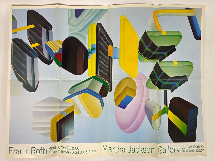 Original 1968 Frank Roth Gallery Exhibition Poster From Martha Jackson Gallery NY 29 X 22