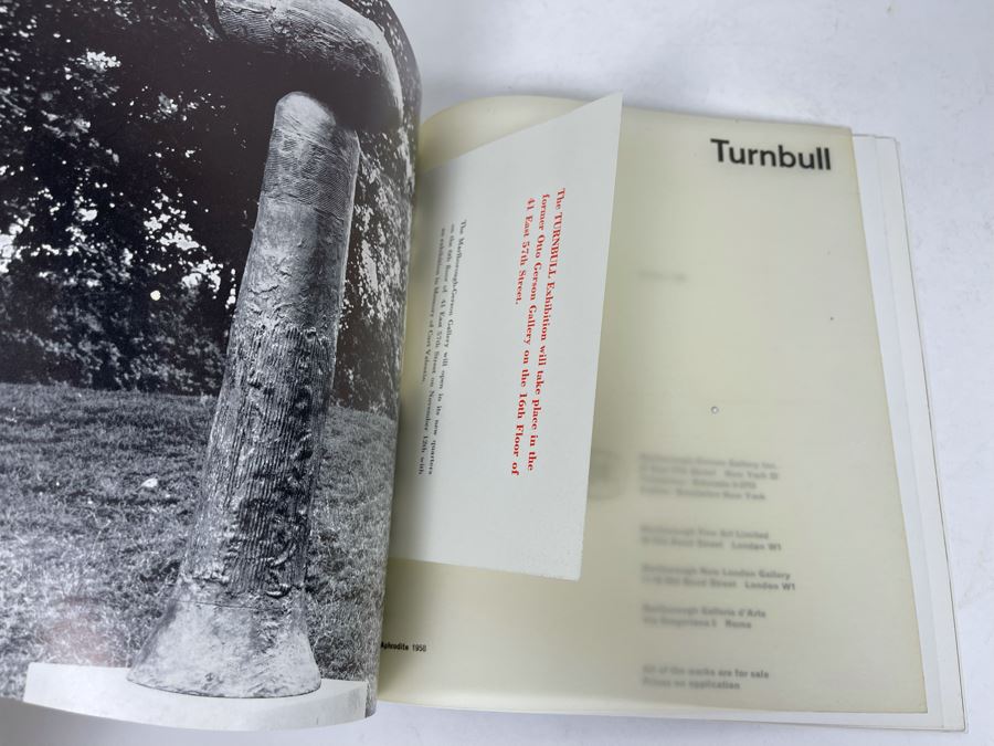 Original 1963 Marlborough-Gerson Gallery Exhibition Catalog Brochure Of William Turnbull [Photo 2]