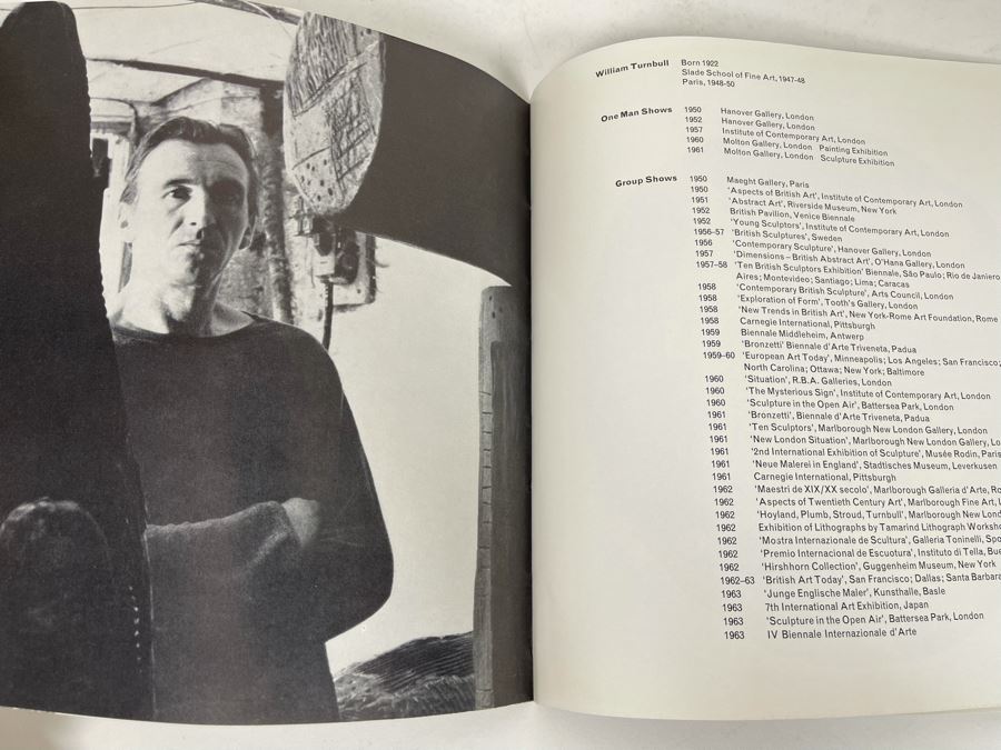 Original 1963 Marlborough-Gerson Gallery Exhibition Catalog Brochure Of William Turnbull [Photo 4]