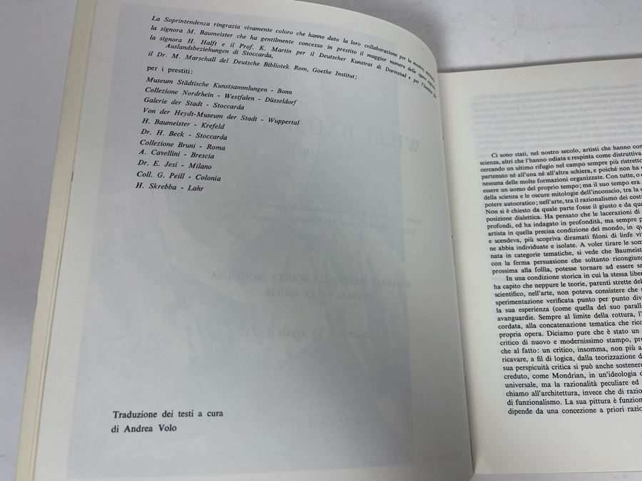 Original 1971 Willi Baumeister Exhibition Catalog Brochure From Galleria Nazionale D'Arte Moderna Roma, Valle Giulia [Photo 3]